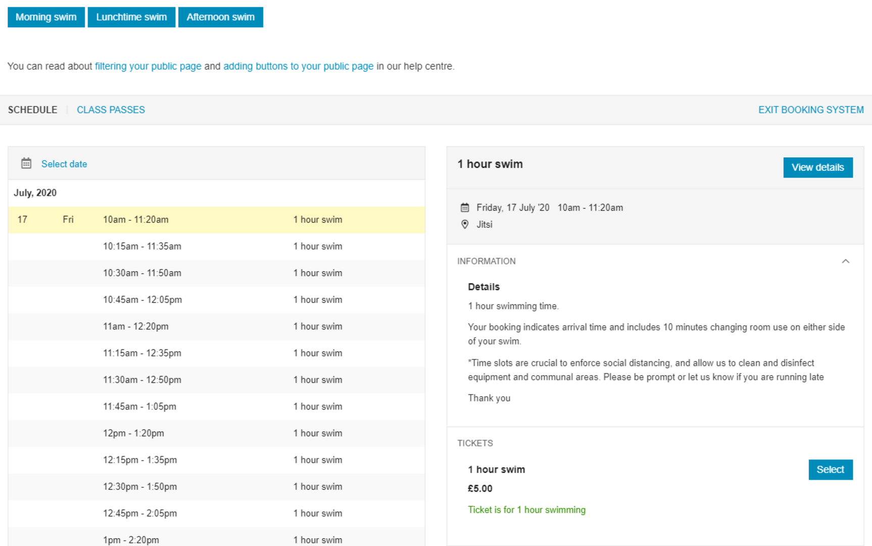 pool booking system